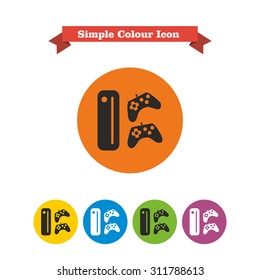 Icon of game console with two joysticks