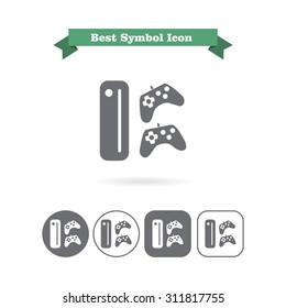 Icon of game console with two joysticks