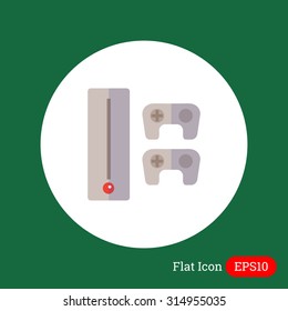Icon of game console with two joysticks
