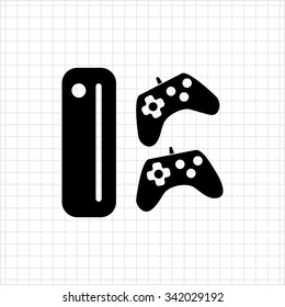 Icon of game console with two joysticks