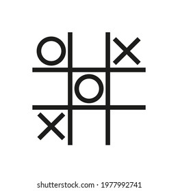 Icon of the game Tic tac Toe. Simple vector illustration on a white background.