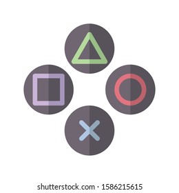 Icon gamepad in flat style. vector illustration and editable stroke. Isolated on white background.