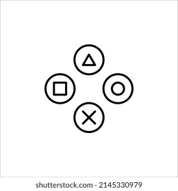 Icon gamepad in outline style. vector illustration and editable stroke. Isolated on white background.