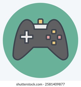 Icon Gamepad. related to Hobbies symbol. color mate style. design editable