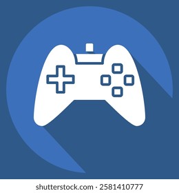 Icon Gamepad. related to Hobbies symbol. long shadow style. design editable