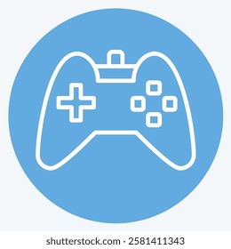 Icon Gamepad. related to Hobbies symbol. blue eyes style. design editable