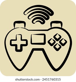 Icon Gamepad. related to Online Game symbol. hand drawn style. simple design illustration