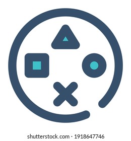 icon games using filled line style and blue color