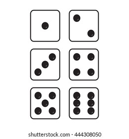 Icon gaming dice. Game cubes top view on white background. Vector illustration.