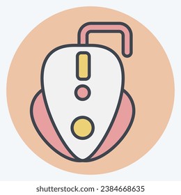 Icon Gaming Mouse. related to Computer symbol. color mate style. simple design editable. simple illustration