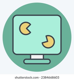 Icon Gaming PC. related to Computer symbol. color mate style. simple design editable. simple illustration