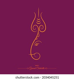 Icon of Ganesha The Lord Of Wisdom Vector color Illustration