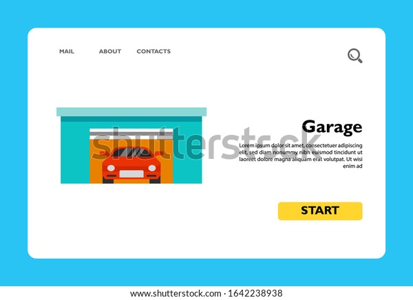 Icon of garage symbol. Service, brad new car,\
property. Automobile concept. Can be used for topics like\
maintenance, transport,\
parking
