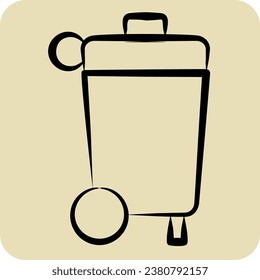 Icon Garbage Bin. mit dem Reinigungssymbol in Zusammenhang steht. handgezeichnet. einfaches Design bearbeitbar. einfache Abbildung