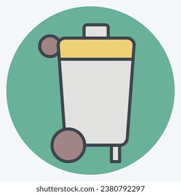 Icon Garbage Bin. related to Cleaning symbol. color mate style. simple design editable. simple illustration