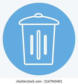 Icon Garbage Bin. suitable for Home symbol. blue eyes style. simple design editable. design template vector. simple symbol illustration