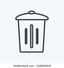 Icon Garbage Bin. suitable for Home symbol. line style. simple design editable. design template vector. simple symbol illustration