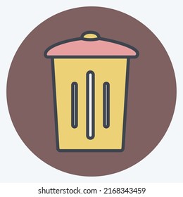 Icon Garbage Bin. suitable for Home symbol. color mate style. simple design editable. design template vector. simple symbol illustration
