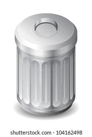 Icon for garbage can. White background. Vector saved as eps-10, file contains objects with transparency.