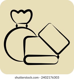 Icono Basura. relacionado con el símbolo Backpacker. estilo dibujado a mano. diseño simple editable. ilustración simple
