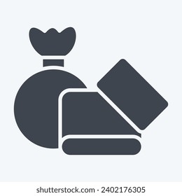Icon Garbage. related to Backpacker symbol. glyph style. simple design editable. simple illustration