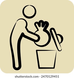 Icono Garbage. relacionado con el símbolo del Borrar. estilo dibujado a mano. ilustración de diseño simple