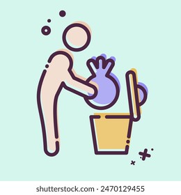 Icon Garbage. related to Delete symbol. MBE style. simple design illustration