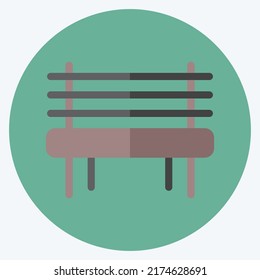 Icon Garden Bench. suitable for garden symbol. flat style. simple design editable. design template vector. simple symbol illustration