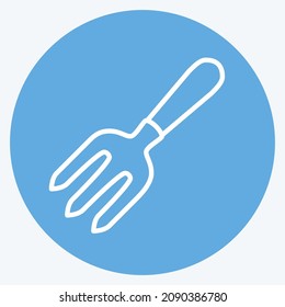 Icon Garden Fork - Blue Eyes Style - Simple illustration,Editable stroke,Design template vector, Good for prints, posters, advertisements, announcements, info graphics, etc.