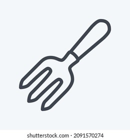 Icon Garden Fork - Line Style - Simple illustration,Editable stroke,Design template vector, Good for prints, posters, advertisements, announcements, info graphics, etc.
