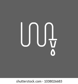 Icon of garden hose. Tool, watering, work outdoor. Agriculture concept. Can be used for topics like farm, gardening, cultivation.
