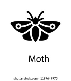 Icon of a garden insect having big wings depicting moth 
