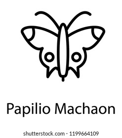 Icon of a garden insect having big wings depicting butterfly