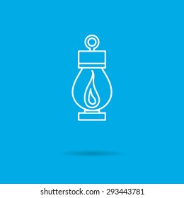 Icon of garden lantern with flame inside