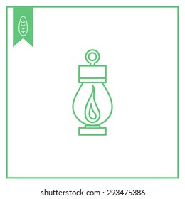 Icon of garden lantern with flame inside