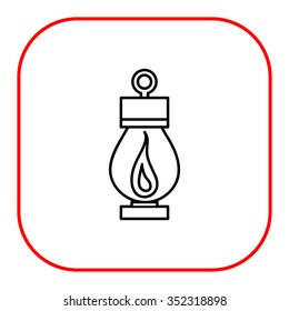 Icon of garden lantern with flame inside