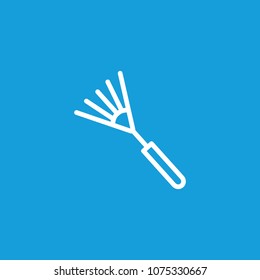 Icon of garden rake. Tool, harrow, work outdoor. Agriculture concept. Can be used for topics like farming, gardening, cultivation.