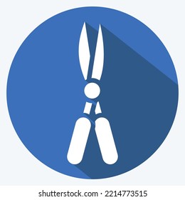 Icon Garden Scissors. suitable for Garden symbol. long shadow style. simple design editable. design template vector. simple illustration