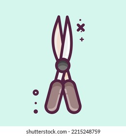 Icon Garden Scissors. suitable for Garden symbol. MBE style. simple design editable. design template vector. simple illustration