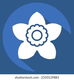 Icon Gardenia. related to Flowers symbol. long shadow style. simple design editable. simple illustration