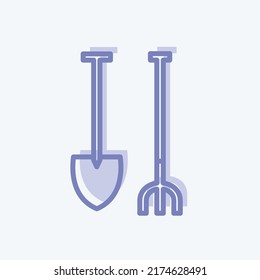 Icon Gardening Tools. suitable for garden symbol. two tone style. simple design editable. design template vector. simple symbol illustration