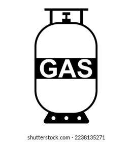 Icon gas cylinder, propane gas tank outline lpg canister logo