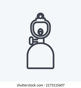 Icon Gas Lamp. suitable for Sea symbol. line style. simple design editable. design template vector. simple symbol illustration