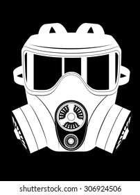 icon gas mask black and white vector illustration isolated on white background