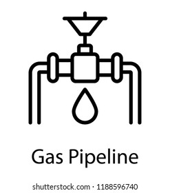 Icon of a gas pipeline depicting gas station 