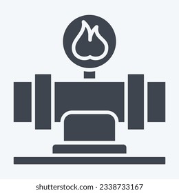 Icon Gas Pipeline. related to Nuclear symbol. glyph style. simple design editable. simple illustration