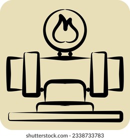 Icon Gas Pipeline. related to Nuclear symbol. hand drawn style. simple design editable. simple illustration