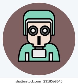 Icon Gas Protection. related to Military symbol. color mate style. simple design editable. simple illustration