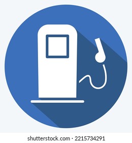 Icon Gas Pump. suitable for Automotive symbol. long shadow style. simple design editable. design template vector. simple illustration