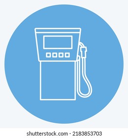 Icon Gas Station Service. suitable for education symbol. blue eyes style. simple design editable. design template vector. simple illustration